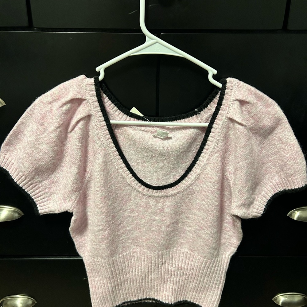 Urban Outfitters Pink and Black Knit Sweater